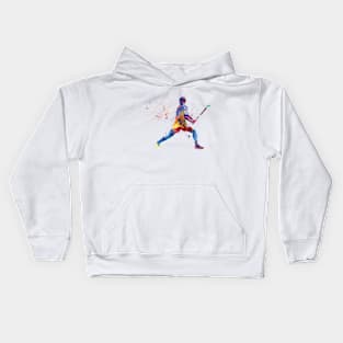 watercolor field hockey Kids Hoodie